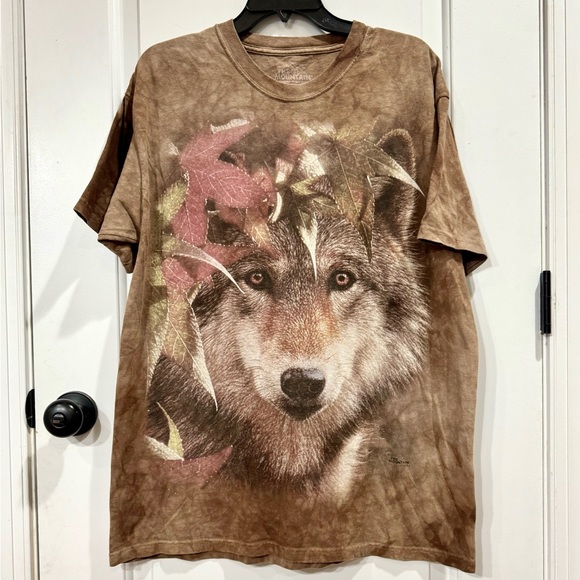 The Mountain Other - THE MOUNTAIN WOLF FACE TIE DYE GRAPHIC TEE
